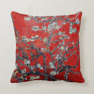 Vincent van Gogh Branches with Almond Blossom Throw Pillow