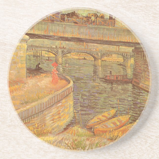 Vincent van Gogh Bridges Across the Seine Asnieres Coaster (Front)