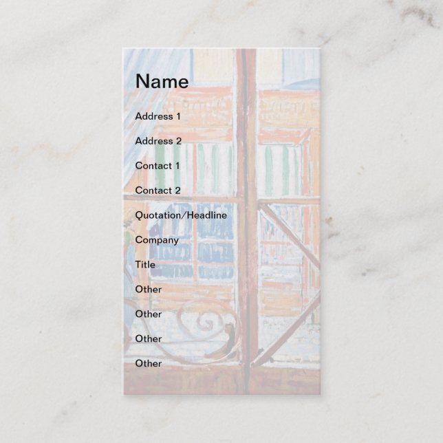 Vincent Van Gogh - Butchers Shop From A Window Business Card (Front)