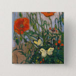 Vincent van Gogh - Butterflies and Poppies 2 Inch Square Button<br><div class="desc">Butterflies and Poppies - Vincent van Gogh,  Oil on Canvas,  1890</div>
