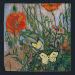 Vincent van Gogh - Butterflies and Poppies Bandana<br><div class="desc">Butterflies and Poppies - Vincent van Gogh,  Oil on Canvas,  1890</div>