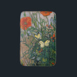 Vincent van Gogh - Butterflies and Poppies Bath Mat<br><div class="desc">Butterflies and Poppies - Vincent van Gogh,  Oil on Canvas,  1890</div>