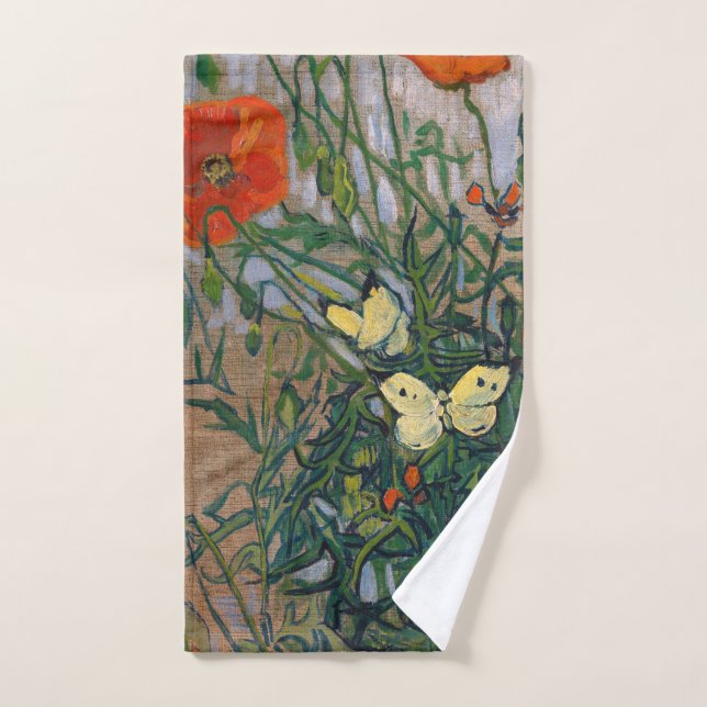 Vincent van Gogh - Butterflies and Poppies Bath Towel Set (Hand Towel)