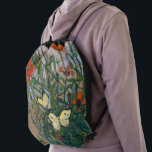Vincent van Gogh - Butterflies and Poppies Drawstring Bag<br><div class="desc">Butterflies and Poppies - Vincent van Gogh,  Oil on Canvas,  1890</div>