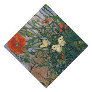 Vincent van Gogh - Butterflies and Poppies Graduation Cap Topper