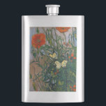 Vincent van Gogh - Butterflies and Poppies Hip Flask<br><div class="desc">Butterflies and Poppies - Vincent van Gogh,  Oil on Canvas,  1890</div>