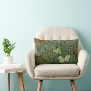 Vincent van Gogh - Butterflies and Poppies Lumbar Pillow
