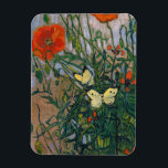 Vincent van Gogh - Butterflies and Poppies Magnet<br><div class="desc">Butterflies and Poppies - Vincent van Gogh,  Oil on Canvas,  1890</div>