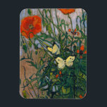 Vincent van Gogh - Butterflies and Poppies Magnet<br><div class="desc">Butterflies and Poppies - Vincent van Gogh,  Oil on Canvas,  1890</div>