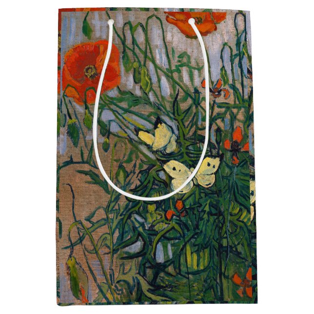 Vincent van Gogh - Butterflies and Poppies Medium Gift Bag (Front)