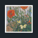 Vincent van Gogh - Butterflies and Poppies Napkin<br><div class="desc">Butterflies and Poppies - Vincent van Gogh,  Oil on Canvas,  1890</div>