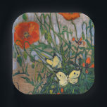 Vincent van Gogh - Butterflies and Poppies Paper Plate<br><div class="desc">Butterflies and Poppies - Vincent van Gogh,  Oil on Canvas,  1890</div>