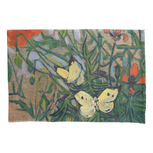 Vincent van Gogh - Butterflies and Poppies Pillowcase (Front)
