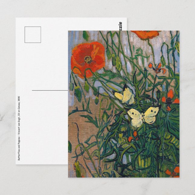 Vincent van Gogh - Butterflies and Poppies Postcard (Front/Back)
