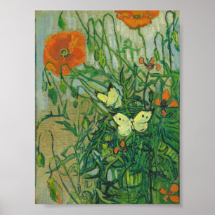 Vincent Van Gogh - Butterflies and poppies Poster