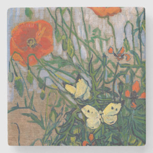 Vincent van Gogh - Butterflies and Poppies Stone Coaster