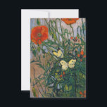 Vincent van Gogh - Butterflies and Poppies Thank You Card<br><div class="desc">Butterflies and Poppies - Vincent van Gogh,  Oil on Canvas,  1890</div>