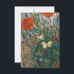 Vincent van Gogh - Butterflies and Poppies Thank You Card<br><div class="desc">Butterflies and Poppies - Vincent van Gogh,  Oil on Canvas,  1890</div>