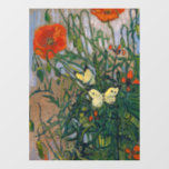 Vincent van Gogh - Butterflies and Poppies Window Cling<br><div class="desc">Butterflies and Poppies - Vincent van Gogh,  Oil on Canvas,  1890</div>