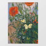 Vincent van Gogh - Butterflies and Poppies Window Cling<br><div class="desc">Butterflies and Poppies - Vincent van Gogh,  Oil on Canvas,  1890</div>