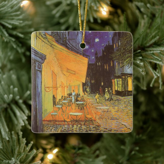 Vincent van Gogh - Cafe Terrace at Night Ceramic Ornament (Tree)