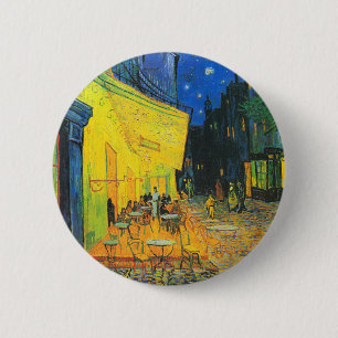 Vincent Van Gogh Cafe Terrace At Night Fine Art 2 Inch Round Button