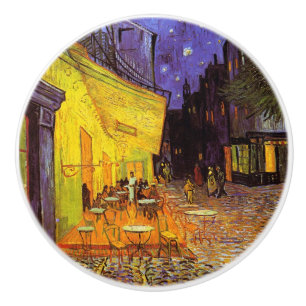 Vincent Van Gogh Cafe Terrace At Night Fine Art Ceramic Knob