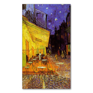 Vincent Van Gogh Cafe Terrace At Night Fine Art Magnetic Business Card