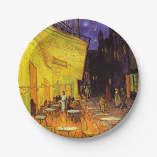 Vincent Van Gogh Cafe Terrace At Night Fine Art Paper Plate