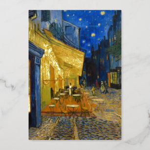 Vincent van Gogh - Cafe Terrace at Night Foil Holiday Card