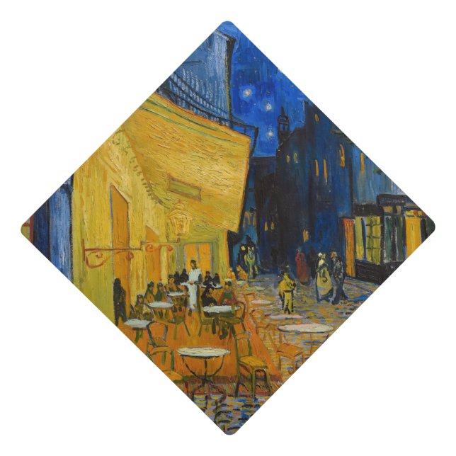 Vincent van Gogh - Cafe Terrace at Night Graduation Cap Topper (Front)