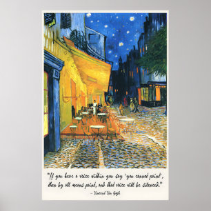 Vincent van Gogh Café Terrace at Night Inspiring Poster