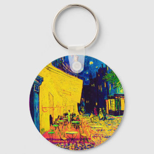 Vincent Van Gogh - Cafe Terrace At Night Pop Art Keychain