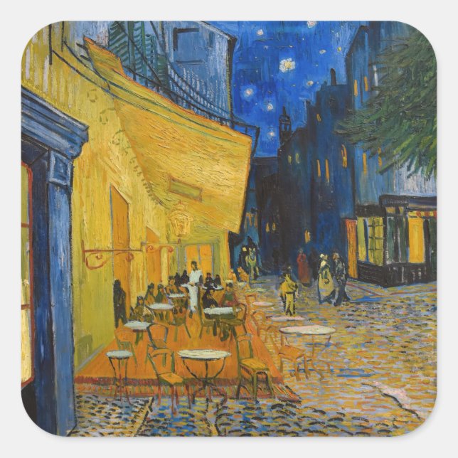 Vincent van Gogh - Cafe Terrace at Night Square Sticker (Front)