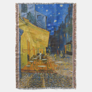 Vincent van Gogh - Cafe Terrace at Night Throw Blanket