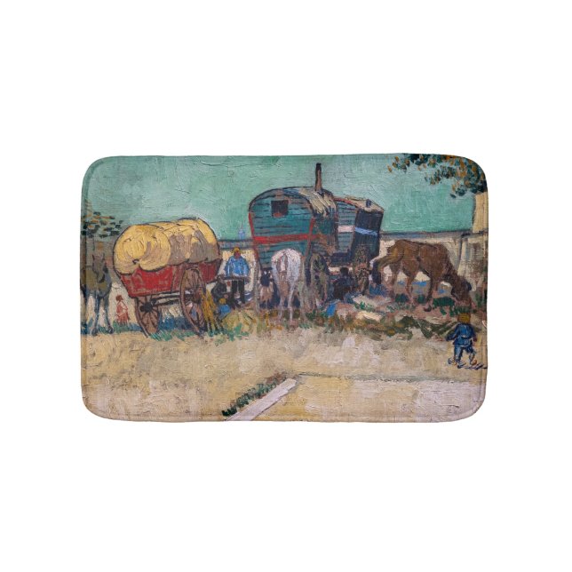 Vincent Van Gogh - Caravans, Gypsy Camp near Arles Bath Mat (Front)