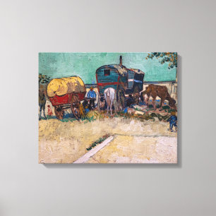 Vincent Van Gogh - Caravans, Gypsy Camp near Arles Canvas Print