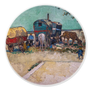 Vincent Van Gogh - Caravans, Gypsy Camp near Arles Ceramic Knob