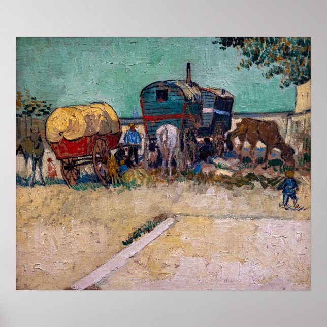 Vincent Van Gogh - Caravans, Gypsy Camp near Arles Poster (Front)