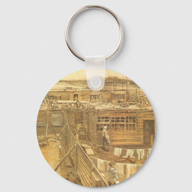 Vincent van Gogh - Carpenter's Yard and Laundry Keychain (Front)
