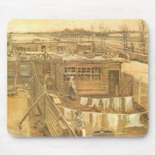 Vincent van Gogh - Carpenter's Yard and Laundry Mouse Pad