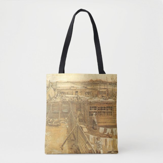 Vincent van Gogh - Carpenter's Yard and Laundry Tote Bag (Front)