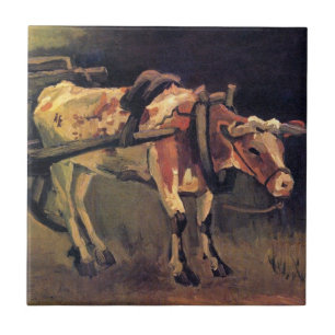 Vincent Van Gogh - Cart With Red And White Ox Tile