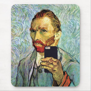Vincent Van Gogh Cellphone Selfie Self Portrait Mouse Pad
