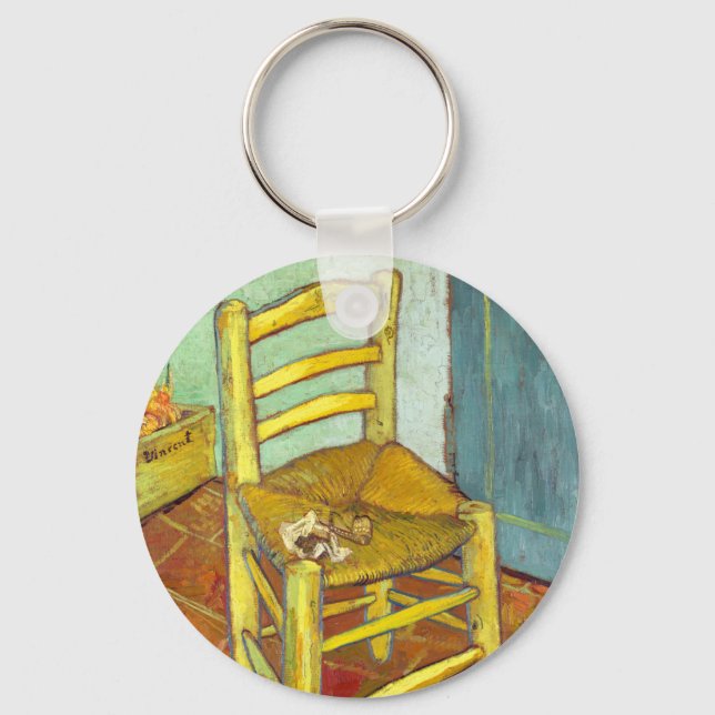 Vincent Van Gogh Chair with Pipe Keychain (Front)