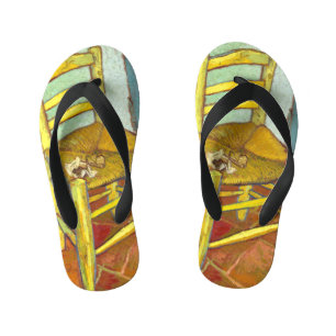 Vincent Van Gogh Chair with Pipe Kid's Flip Flops