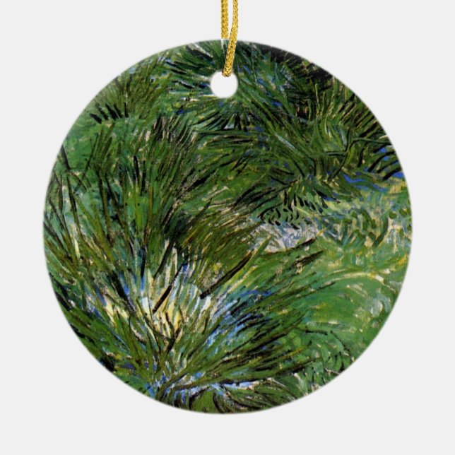 Vincent Van Gogh - Clumps Of Grass Fine Art Ceramic Ornament (Front)