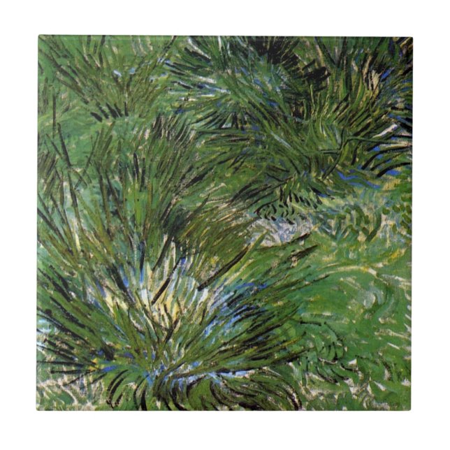 Vincent Van Gogh - Clumps Of Grass Fine Art Tile (Front)