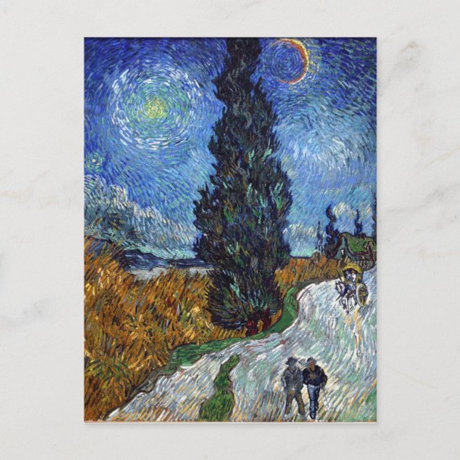 Vincent Van Gogh Country road in Provence by Night Postcard (Front)