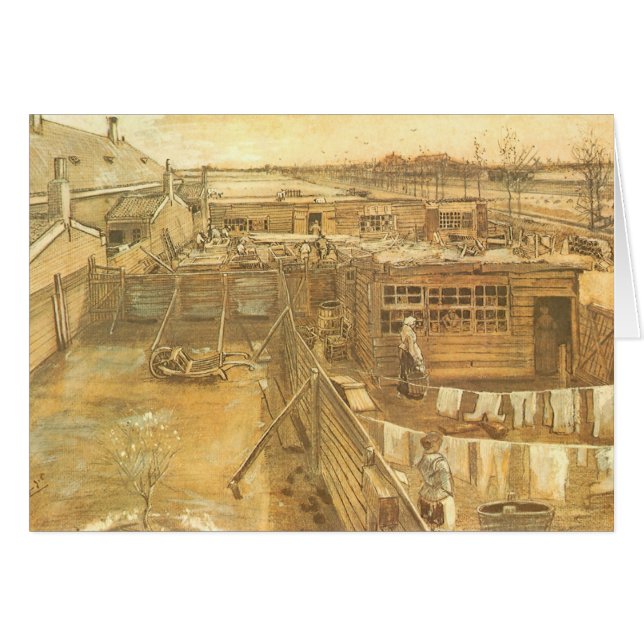 Vincent van Gogh - Cour de charpentier et lessive (Devant horizontal)